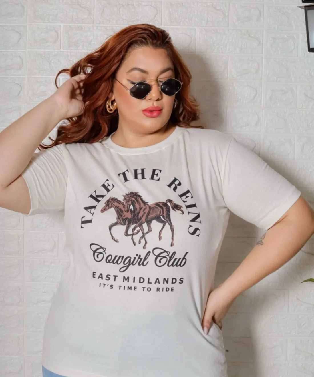 T-shirt Feminina Cowgirl Club Plus Size