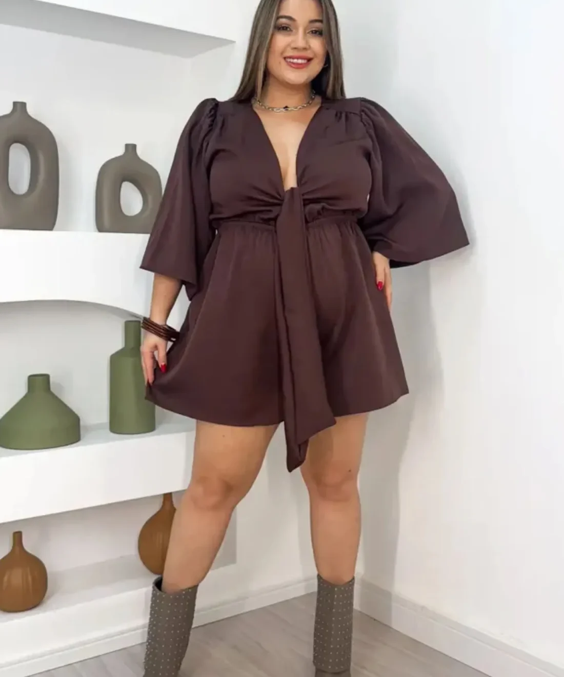 Macaquinho Encanto Leve Plus Size