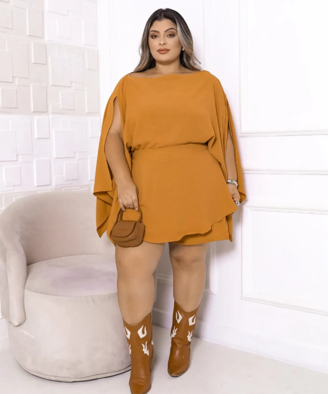 Conjunto Aurora Glam Plus Size de Festa Eventos
