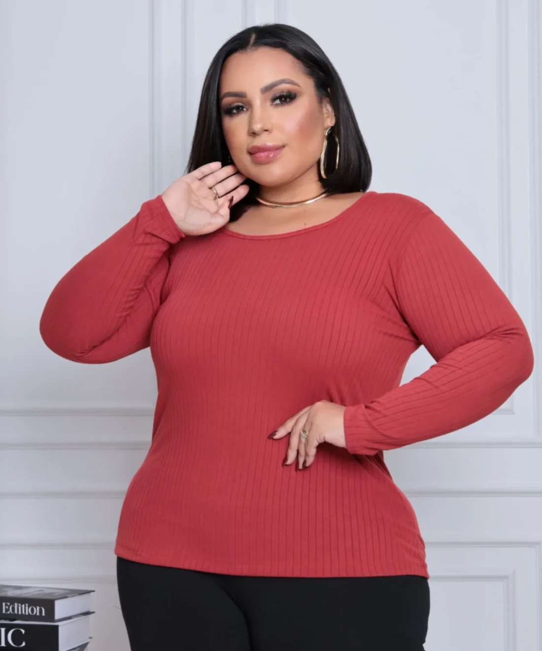 Blusa Feminina Manga Longa Plus Size - Moda Inverno