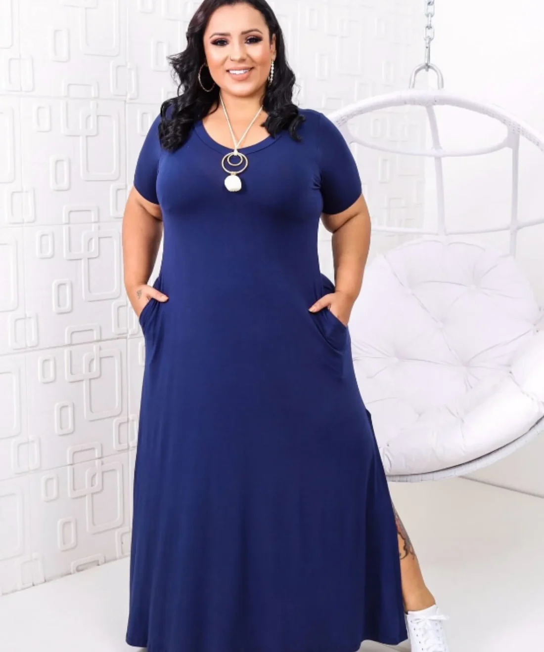 Vestido Longo Viscolycra Plus Size