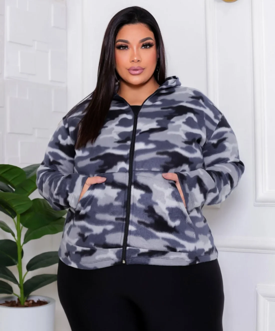 Casaco Soft Urban Style Plus Size com Zíper
