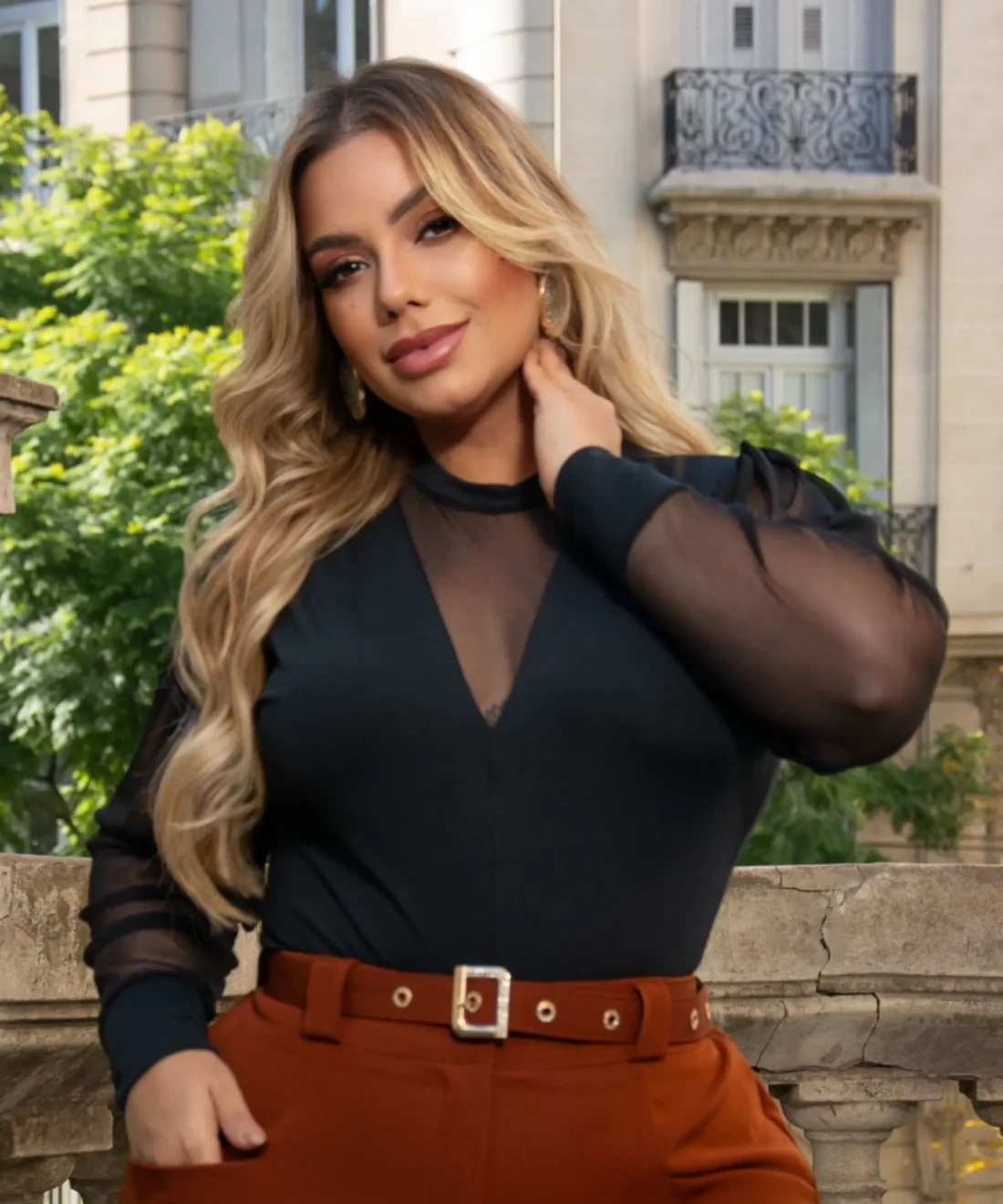 Body Manga Tule Plus Size