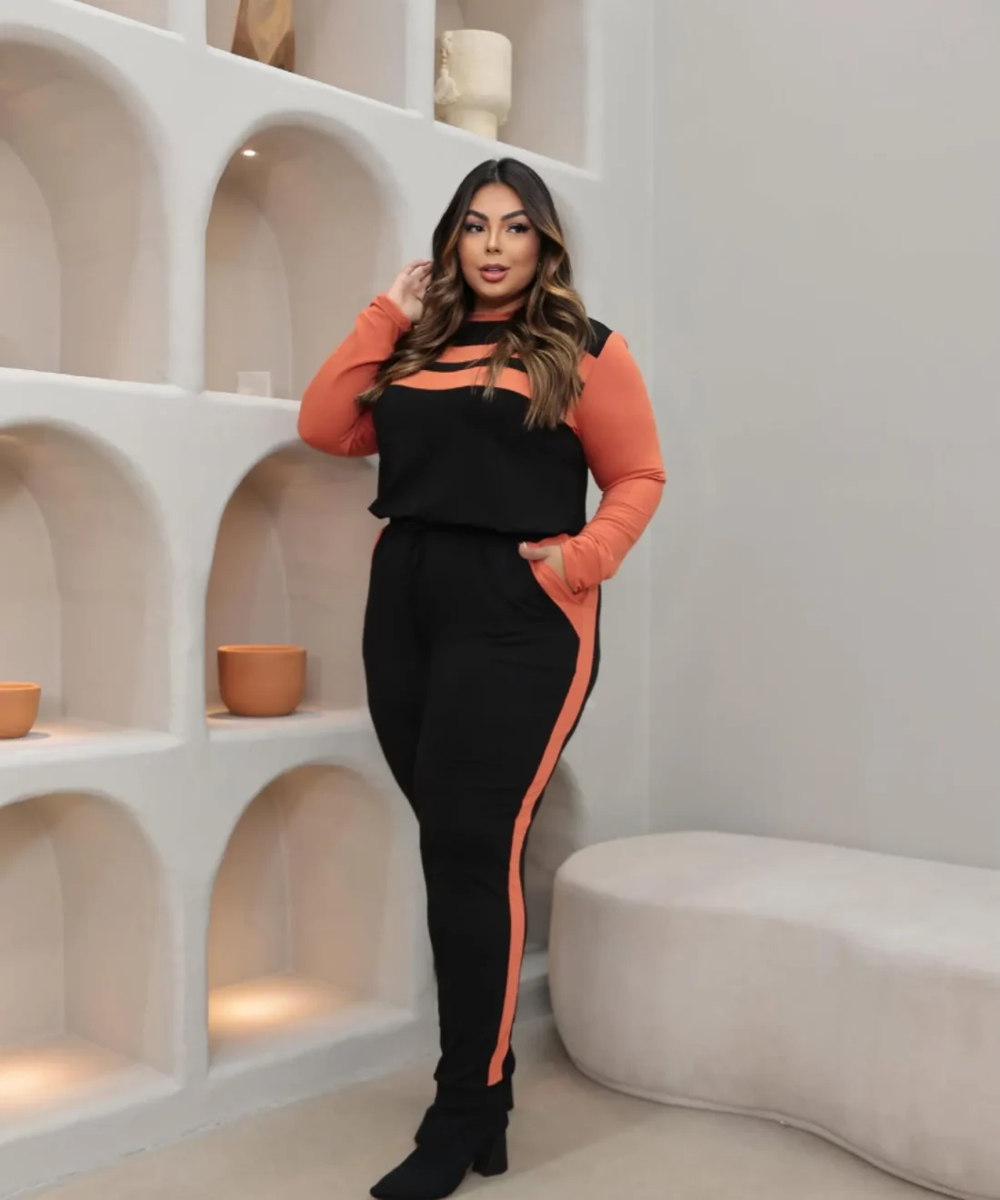 Conjunto Brilhus Moletinho Plus Size