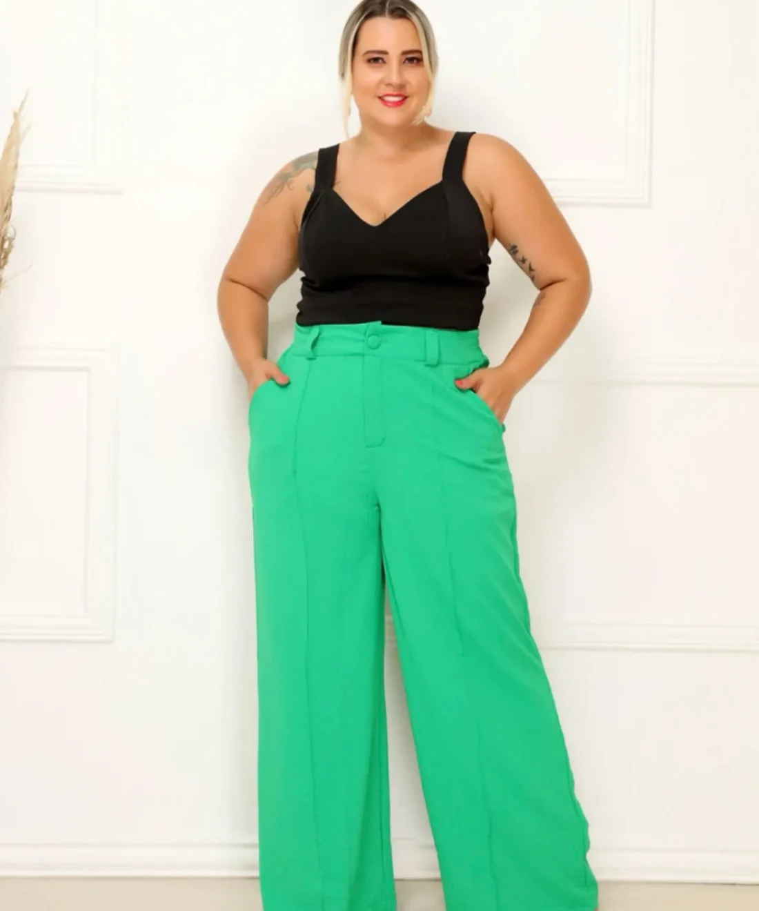 Calça Social Feminina Pantalona Plus