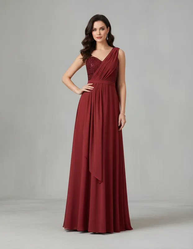 Vestido Elegance Marsala de Festa Convidadas