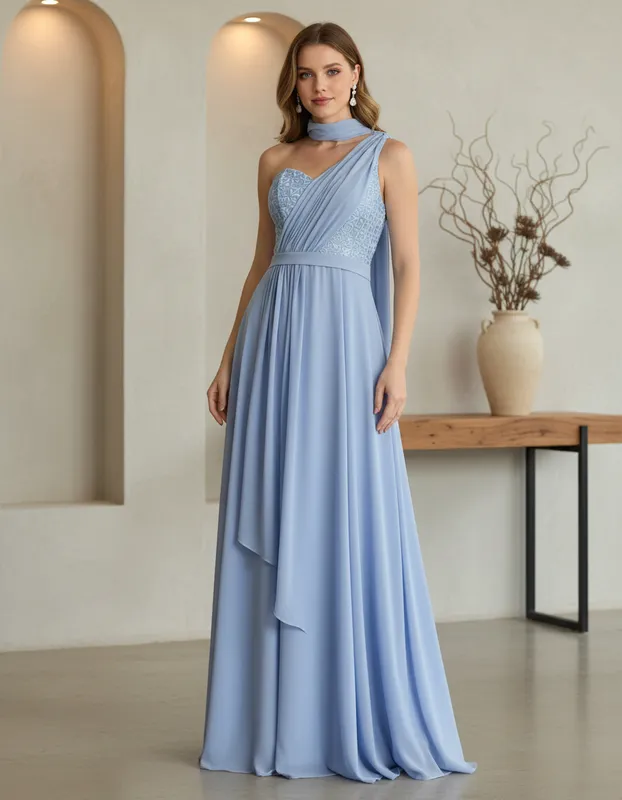 Vestido Elegance Azul Serenity de Festa