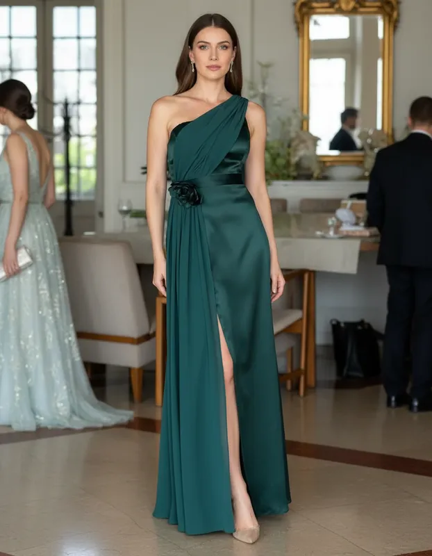 Vestido Aurora di Luce Verde Esmeralda de Festa