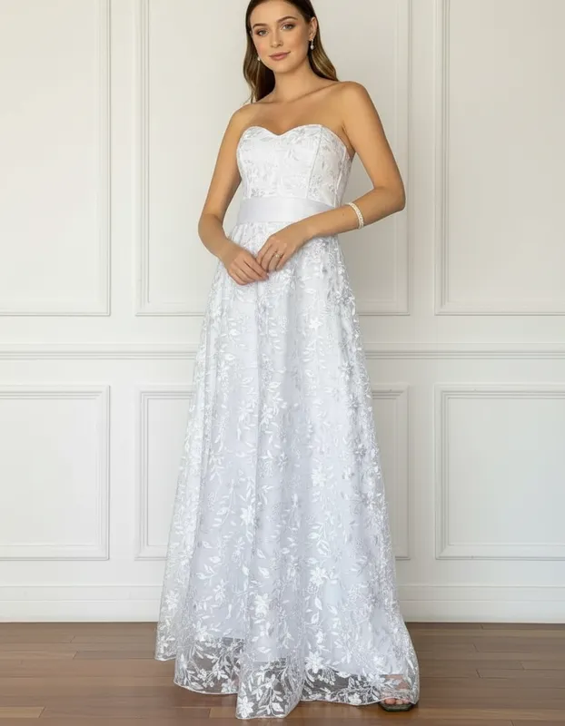 Vestido de Festa Corselet Branco