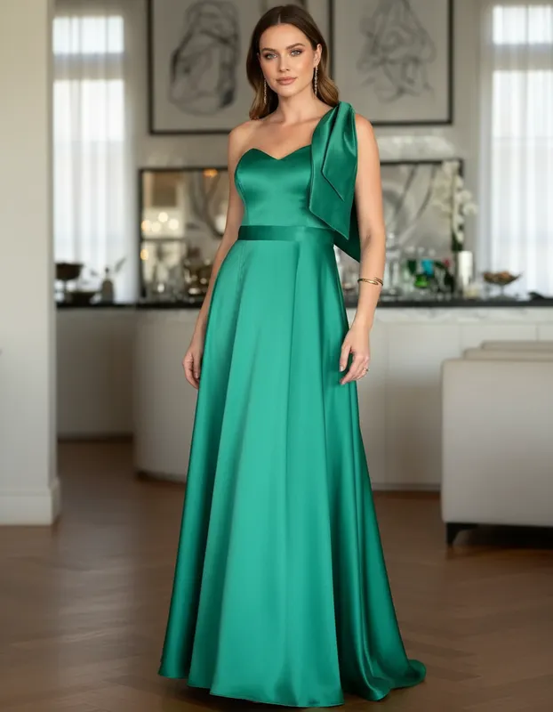 Vestido Modern Glam Verde Esmeralda de Festa