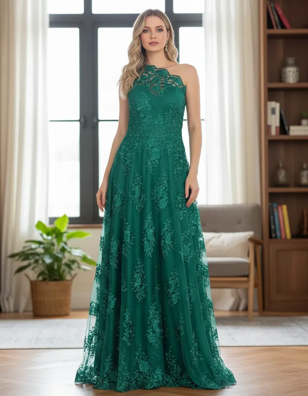Vestido de Festa Diamante de Gala Verde Esmeralda