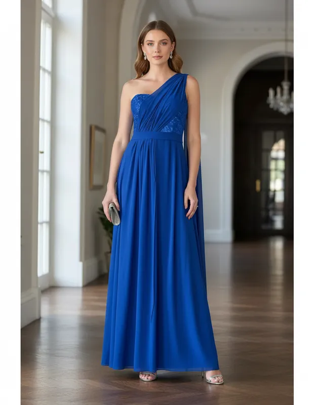 Vestido Elegance Azul Royal de Festa