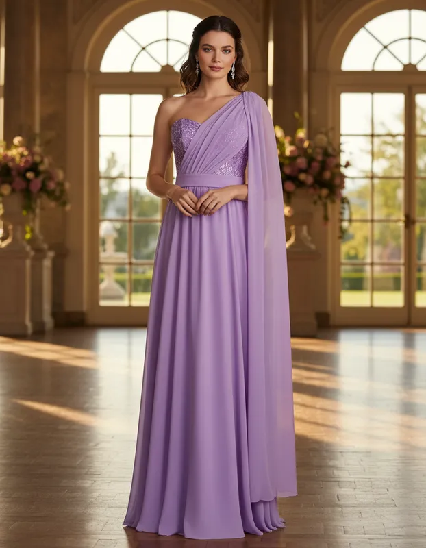 Vestido Elegance Lilás de Festa