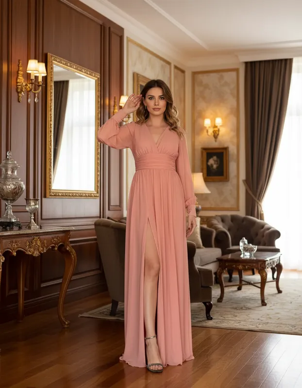 Vestido de Festa Clássico Rose