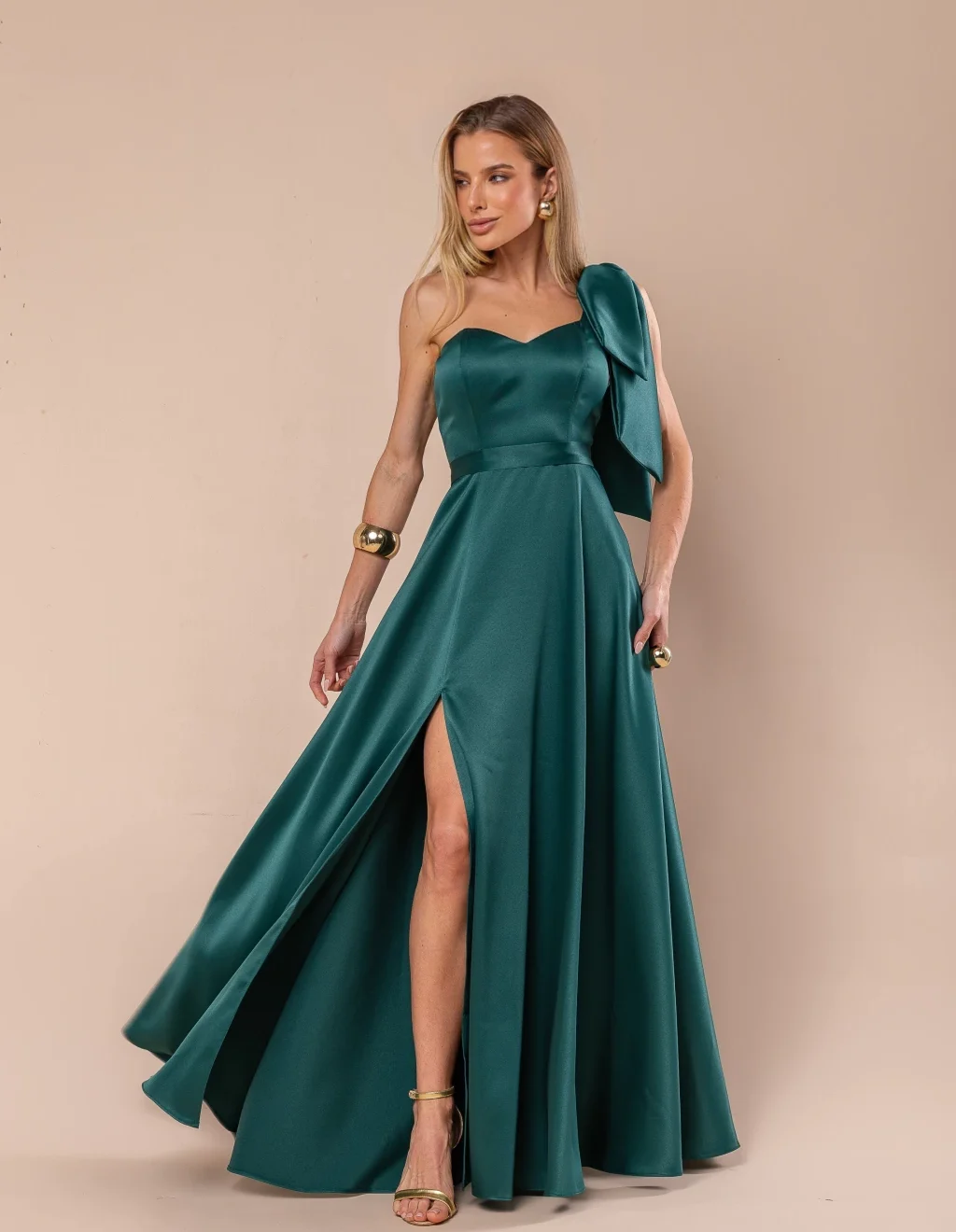 Vestido Modern Glam Verde Esmeralda de Festa