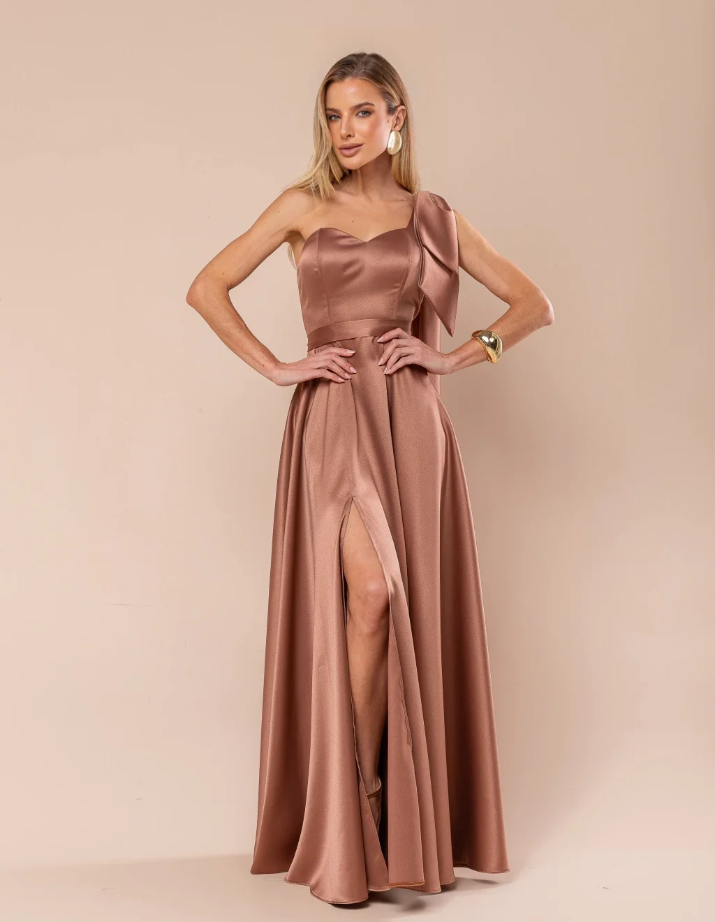 Vestido Modern Glam Mocha Musse de Festa